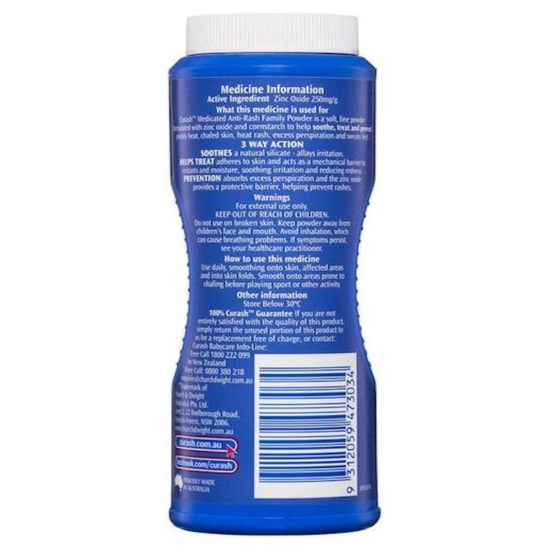 Wash Powder Rash Curash Family | Medicated Rash Powder 100g – KEEPING CONTAINED CARE PTY LTD